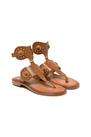 146 Camel Sandalet Kadın 21075 Myconian 2025 Greek Sandal Camel