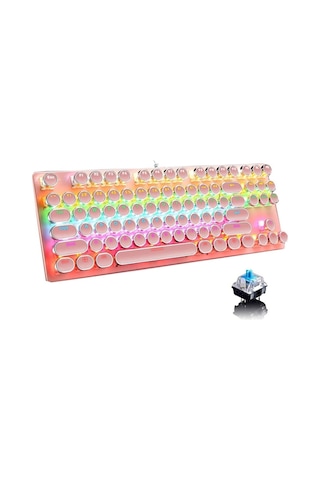 87 Tuşlu Daktilo Tarzı Red Switch Mekanik Klavye