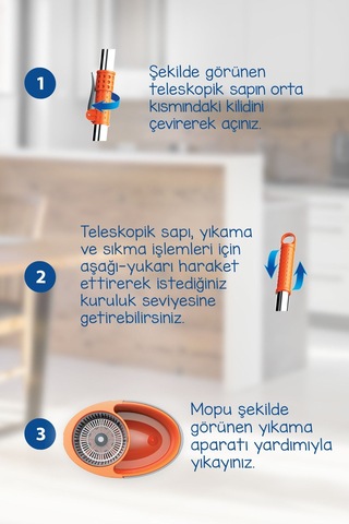 Faster Yeni Nesil Otomatik Temizlik Seti Pratik Kolay Sıkma Döner Başlık