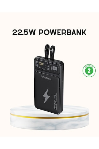 Powerbank Hızlı Şarj 10000 Mah Dahili Kablo Diğer