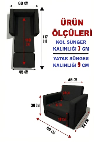Çocuk Koltuğu Komple Sünger Katlanabilir Yataklı Minder Yatak 0-4 Yaş Soho Siyah Standart
