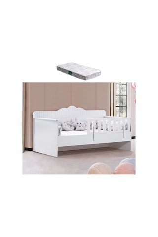 Karyola, Flower Montessori Karyola - Beyaz + 1 Adet Comfort Yatak
