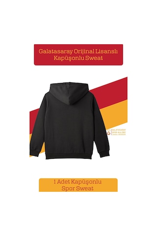 Galatasaray Lisanslı Büyük Logo Çocuk Sweat Metin Oktay Baskılı Hediyelik Ahşap Kutulu 095 Siyah