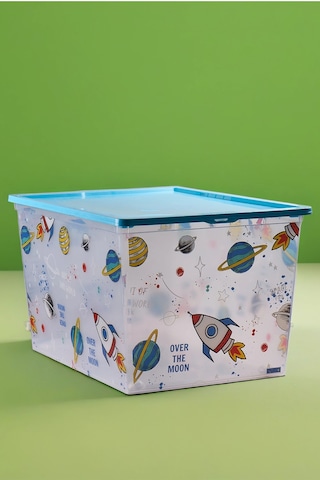 Qutu Light Box Space Fun Dekoratif Saklama Ve Oyuncak Kutusu- 50 Litre Şeffaf