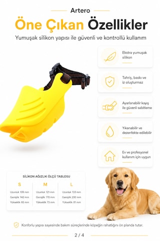 Artero Köpekler İçin Ördek Silikon Ağızlık Medium