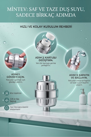 Yedek Filtre 25 Aşamalı Kireç Önleyici & Klor Azaltıcı Arıtmalı Duş Başlığı İç Kapsülü Çok renkli