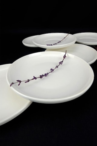 Digithome Semazen 6 Lı Porselen Pasta Ve Sunum Tabağı Seti 17 Cm Krem - Tl4054475 C320.003