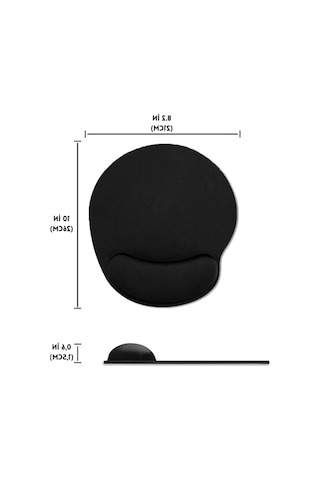 Ergonomik Bilek Destekli Mouse Pad, Siyah