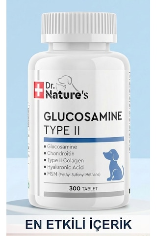 Dr. Nature's Dog Glucosamine Type II  Köpek Besin Takviyesi 300 Tablet