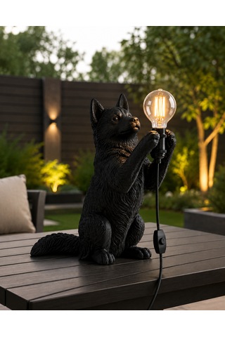 3d Baskı Siyah Köpek Masa Lambası Dekoratif Hayvan Figürlü Gece Lambası, Modern Ev Ve Ofis Dekoru