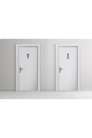 Cajuart Modern Ahşap Bay Bayan Wc Tuvalet Kapı Yönlendirme Işaret
