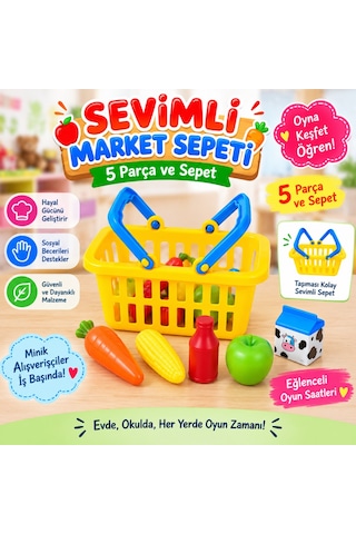 Enf-39222 Sevimli Market Sepeti Sarı