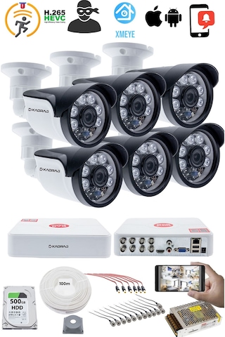 6'lı Kamera Seti 5mp Sony Seculensli Kdj-6s-6al-ss-v1