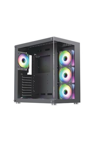 Zoko King Kumandalı ARGB Fanlı Temper Camlı Oyuncu Kasası 7 x 12 CM Siyah