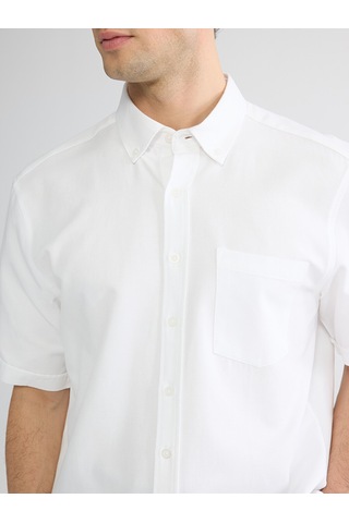 Lcwaıkıkı Classic Beyaz Regular Fit Armürlü Erkek Basic Gömlek