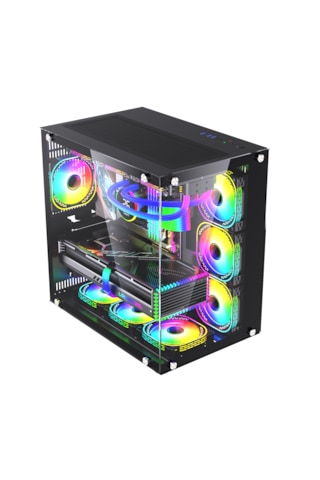 Robin 2 Uzaktan Kumandalı Rgb 7 Fanlı Gaming Akvaryum Siyah Kasa