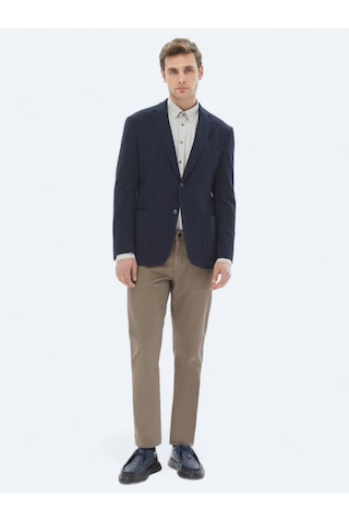 Lacivert Desenli Modern Fit %100 Pamuk Örme Ceket Lacivert