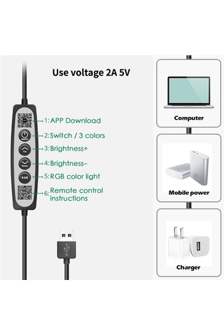 Cbtx Rgb Led Akıllı Halka Işık Oyun Ambiyans Arka Işık App Kontrolü + Kablolu Kontrol + Uzaktan Kumanda