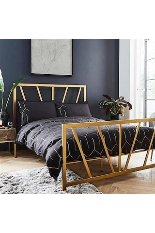 Etro Çift Kişilik Metal Karyola Antrasit