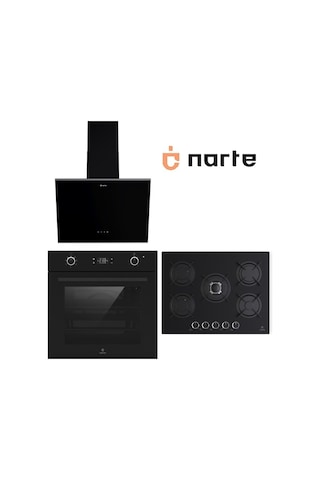 Narte OV401B - CG20070B - H20060BX Siyah Ankastre Set