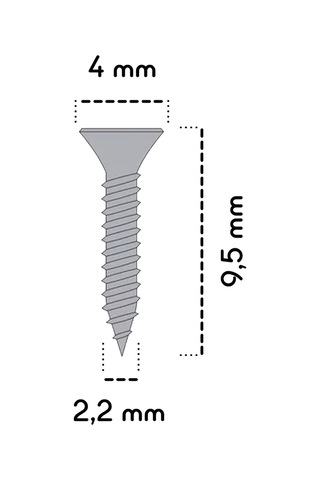 100 Adet  9,5 mm Mini Hobi Vidası Nikel
