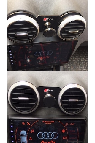 Audi A3 8P Sline 2004-2012 Özel Tasarım Mıknatıslı Telefon Tutucu Siyah