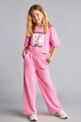 Defacto 2li Crop Üst Geniş Paça Alt Pembe Takım Kız Çocuk E6413a826aupn82 Pembe-pn82