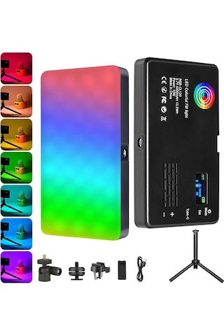 HyMark RGB-CL120 9000K LCD Ekran LED Video Fotoğraf Dolgu Işığı