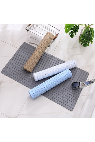 Teltree Banyo Dizaynlı Antipatlama Mat - Duş, Tuvalet Kullanıma Uygun - Masajlı, Dayanıklı Ve Kolay Temizlenir - Beyaz Kare Desenli 50x50 Cm Diğer