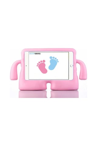 T5 10.1 Inç Tam Uyumlu Yumuşak Dokulu Standlı Silikon Çocuk Tablet Kılıf Açık Pembe