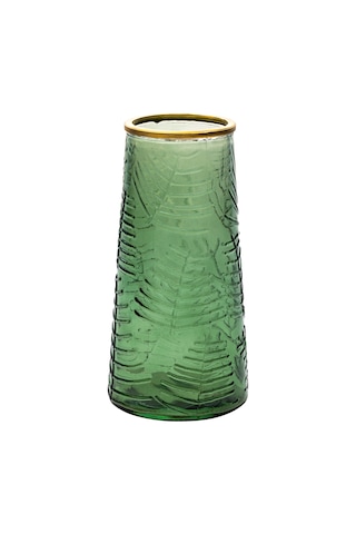 Glass In Love Yaprak Gravürlü Cam Vazo