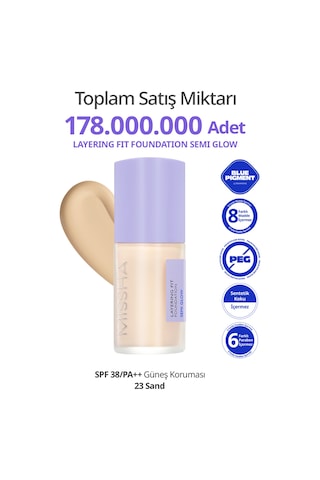 Yarı Parlak Bitişli Nemlendirici Fondöten + Fırça Layering Fit Foundation Semi Glow Set No.23 Sand 23 Sand