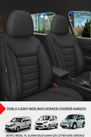 Jet Deri Üniversal Ticari Oto Koltuk Kılıfı Doblo-caddy-berlingo-dokker-courier-kangoo Siyah