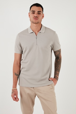 Buratti Pamuklu Regular Fit Fermuarlı Erkek Polo Yaka T Shirt 5902915 Gri