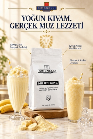 Simonelli Muz Aromalı Toz Milkshake Karışımı 1 KG