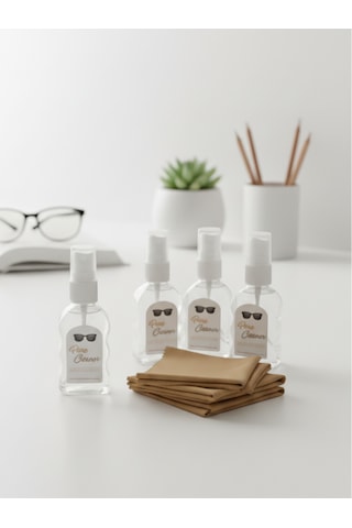 Otio 4 Adet Gözlük Temizleme Seti, 50 Ml Sprey, Mikrofiber Bez Avantaj Paket