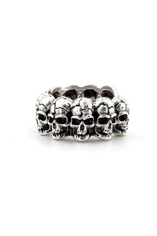 Solfera Kurukafalar İskelet Skull Gotik Tasarım Pirinç Erkek Yüzük RG022