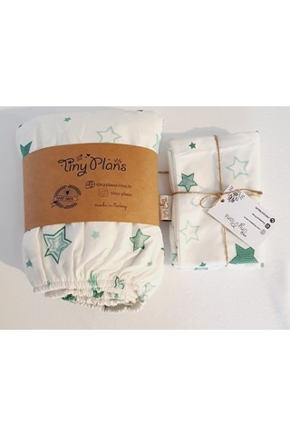 Tiny Plans Lastikli Bebek Çarşafı - Yastık Kılıfı 70x110 Cm