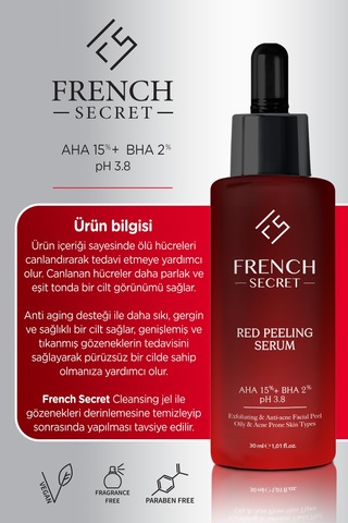 French Secret Canlandırıcı Ton Eşitleyici ve Leke Karşıtı Yenileyici Red Peeling 30 ML