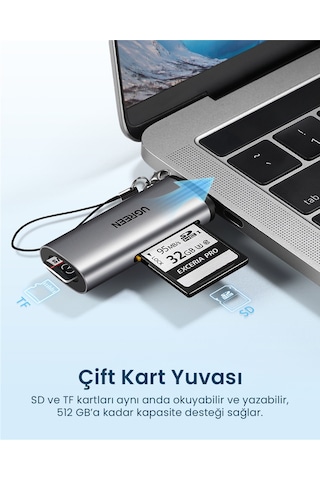Ugreen 2-in-1 Usb-c Sd, Tf Otg Kart Okuyucu Adaptör, 50704