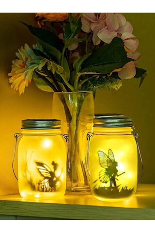 Güneş Enerjili Mason Kavanoz Işığı Su Geçirmez Led Dekoratif Fener İç Ve Dış Mekan Kullanımı