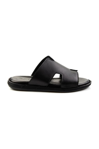 Siyah Hakiki Deri Erkek Terlik E04433111143 Siyah