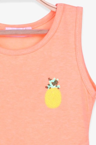 Breeze Kız Çocuk Elbise Ananas Desenli 1.5-5 Yaş, Neon Turuncu