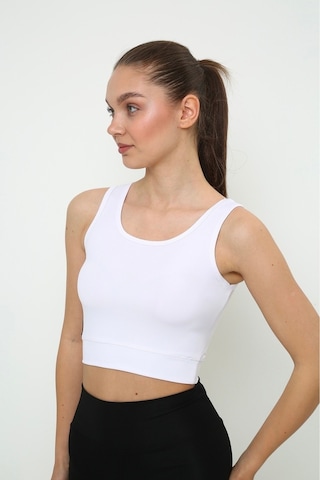 Newco Askılı Body Crop Top Üst - Beyaz Beyaz