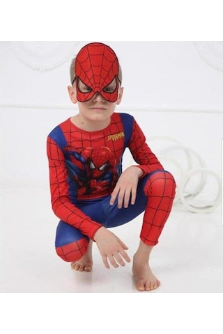 Masho Kids Erkek Çocuk Baskılı Spiderman Örümcek Adam Kostümü (527093029)