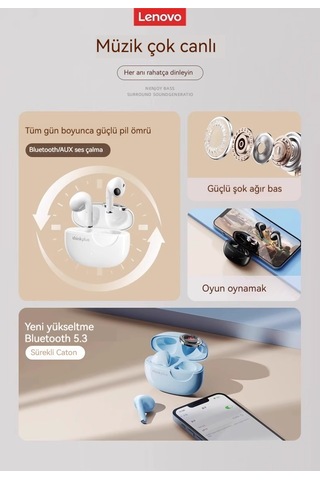 Lıcorıce Lenovo LP17 Kablosuz Bluetooth 5.3 Kulaklık