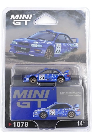 Mını Gt 1:64 Subaru Impreza Wrc99 23 2000 Acropolis Rally Blister Paket Diecast Model Araba Mavi