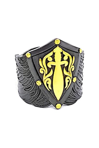 Siyah Rodajlı Tasarım Gümüş Erkek Yüzük 26