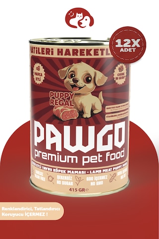 Puppy Regal | Kuzulu | 400g X 12 |yavru-mini Irk | Parça Etli | Köpek Yaş Mama