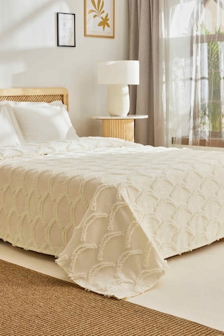 Kaşmir Home Emma Çift Kişilik Yatak Örtüsü Offwhite